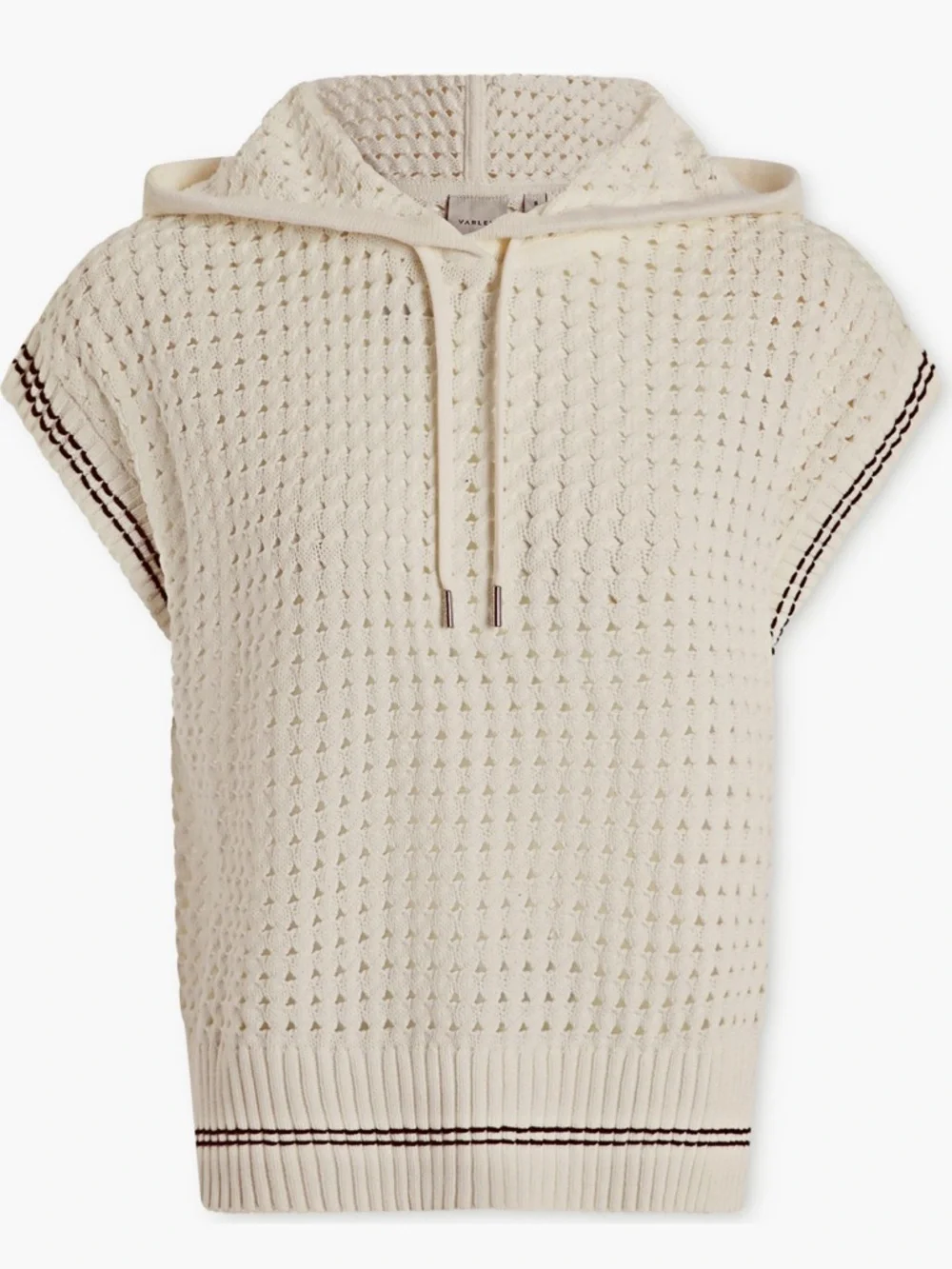 NWT Varley Vittoria Open Stitch Knit Hoodie in Snow White, size S - Picture 4 of 8